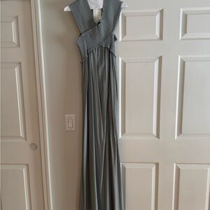 FLAWLESS Gray Pleated Maxi Dress